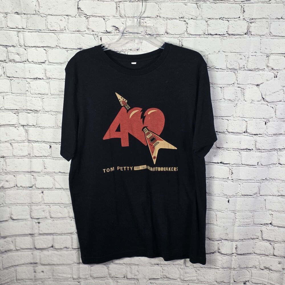 TOM PETTY & The HEARTBREAKERS Adults XL Black 40th Anniversary Concert T-Shirt